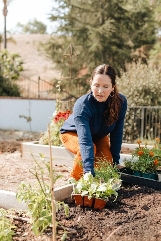 Woman gardening as a day in the life 